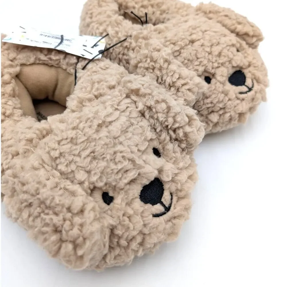 Harper Canyon Puppy Faux Shearling Fluff Slippers Kids Tan Size US4/5